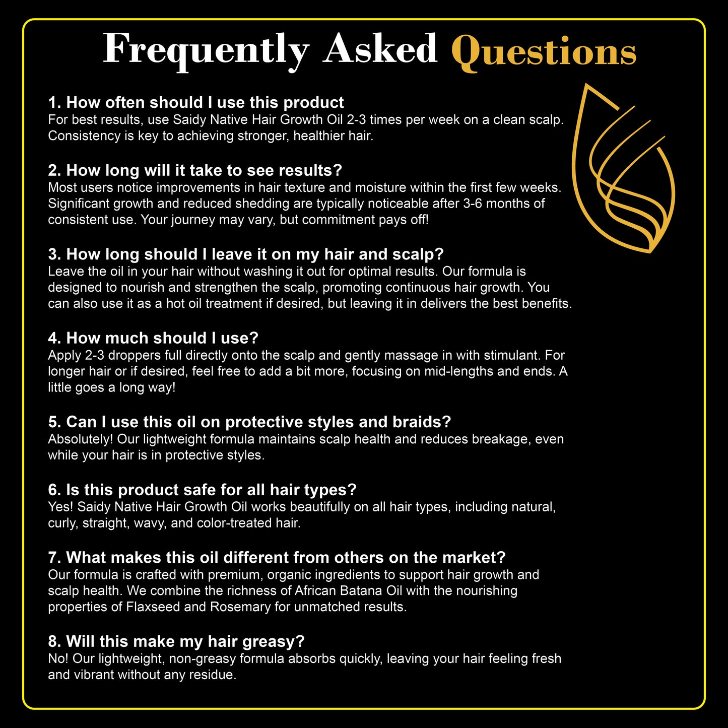 Saidy Native Hair Growth Oil – Nourish, Strengthen & Grow (1.7oz)